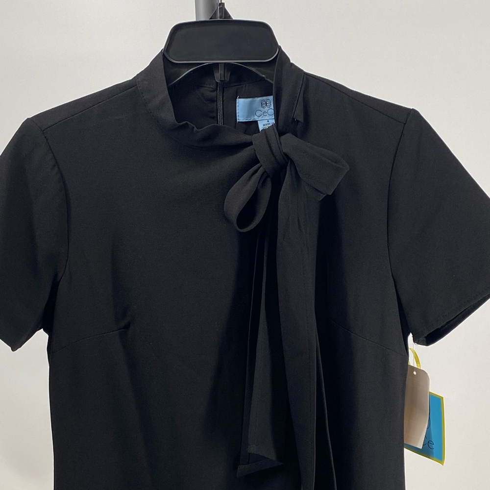 CeCe Women's Short Sleeve A-line Dress with Bow - Picture 2 of 7